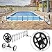 NSdirect Swimming Pool Cover Blanket Reel Set 21' FT Wide Stainless Steel for Inground Pool Roller Solar Cover Aluminum