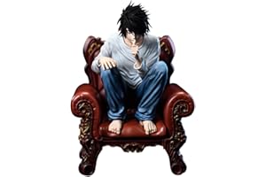 MABAIUDE Anime Figure L Statue Light Yagami Figure, Sitting on Sofa Thinking Edition L Figurine Sculpture Collectible Desktop Decoration Fans Birthday Gifts