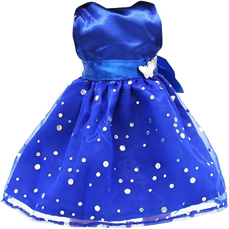 EBTOYS Sequins Sleeveless Party Dress for 18 Inch AG American Girl Dolls-Blue