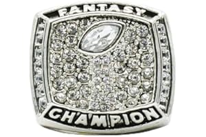 Kuseli 2017 Fantasy Football Championship Ring Trophy Prize for Fans Mens' Souvenir Gift - Silver
