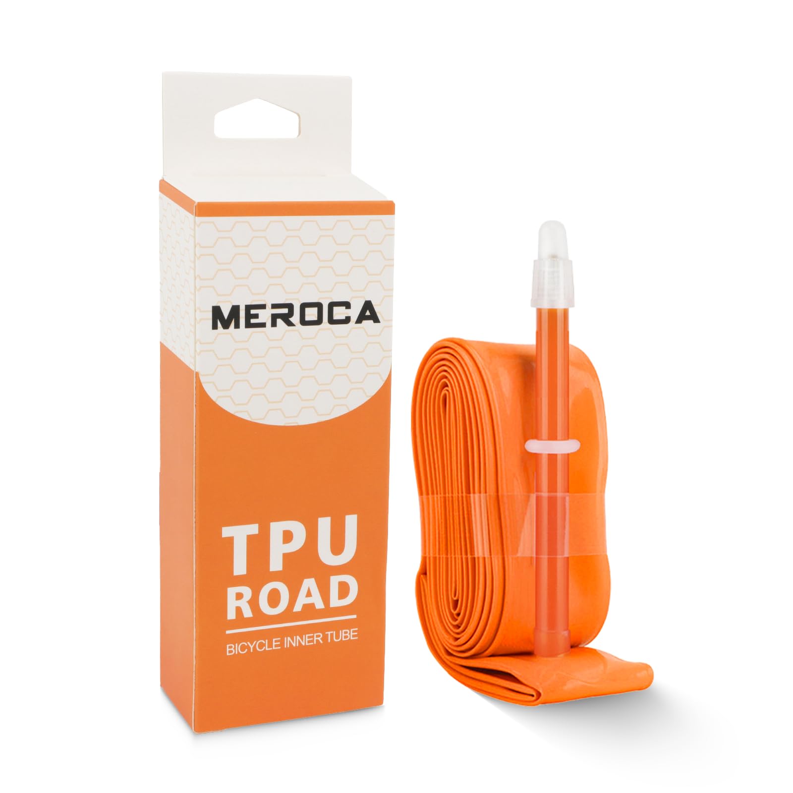 TINGSING TPU Inner Tube 700C, Compatible with 700x23/25/28/30/32/35c, 65mm Presta Valve, Ultralight Road Bike Inner Tubes, 30g Bicycle Tire for All Road & Gravel, Orange