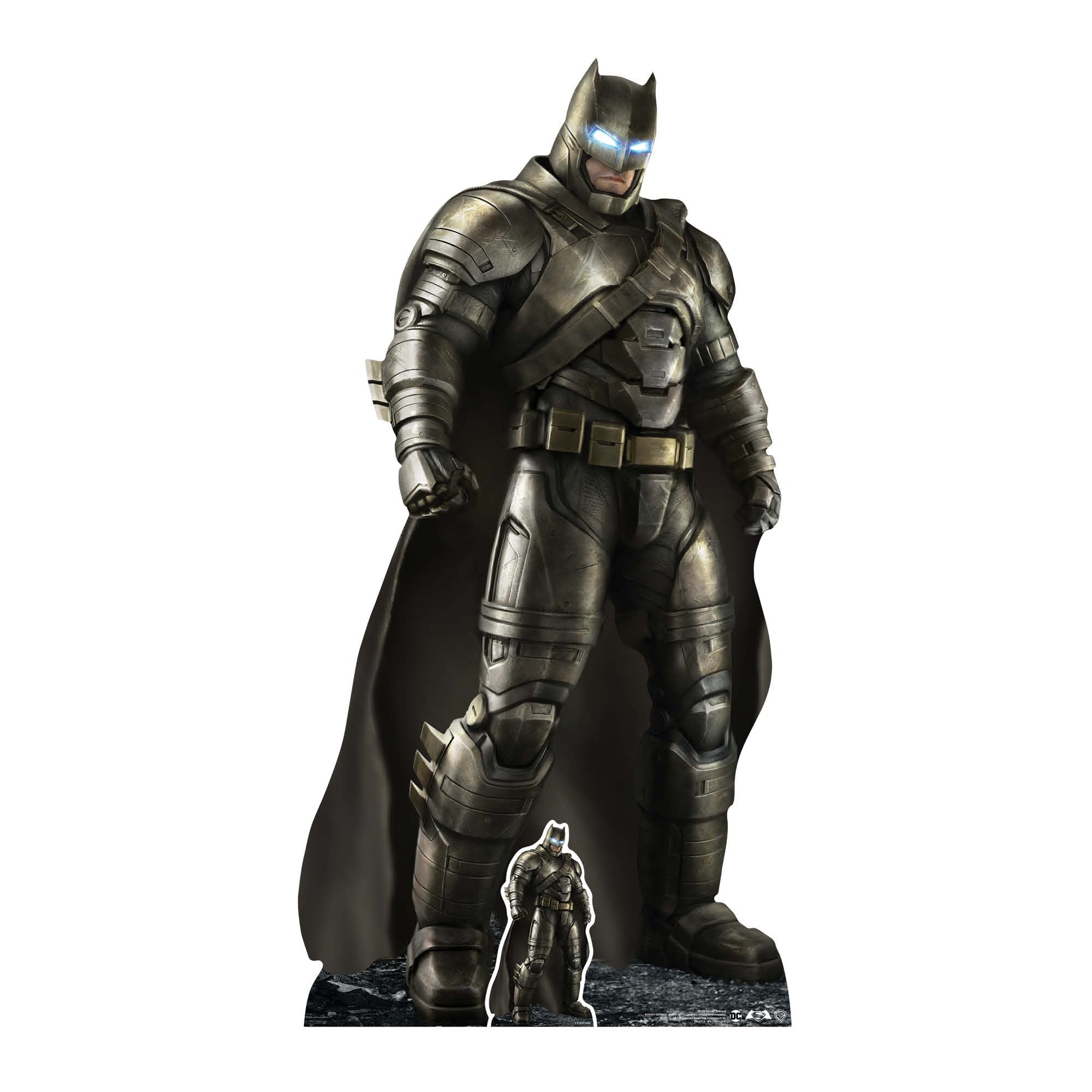 Star Cutouts Ltd SC1292 Official Warner Brothers Star Lifesize Cardboard Armoured Batsuit Ben Affleck Superhero Party and Collector's Item 193cm Tall with Free Mini Table top Cutout, Multicolour