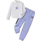 Azmxynol Girls Clothes 2 Piece Outfit Long Sleeve Crop Top + Cargo Pants, Tween Fall Clothing Set, Sizes 5-16 Years