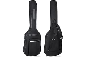 LETSROCK Bass Guitar Case, Bass Guitar Gig Bag 0.35 Inch Waterproof Thick Padding Backpack Soft Electric Bass Guitar Bag Dual Adjustable Shoulder Strap Pocket & Back Hanger Loop Black
