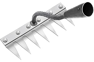 IOXZAQO Iron Weeding Rake, Iron Rake for Gardening and Weeding, Detachable Gardening Hand Weeder Tool, Multi-Function Gardening Tool for Tilling and Planting (7 Teeth)