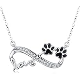 KoyeKei 925 Sterling Silver Dog Cat Necklace Pendant Pet Jewelry Gifts for Women