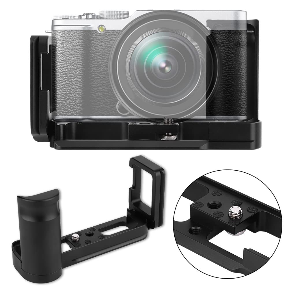 L-Shaped Quick Release Plate for X-M1 X-A1 X-A2 Cameras Aluminum Alloy Mount Bracket with 1/4 Screw Expansion Hole Hand Grip Holder