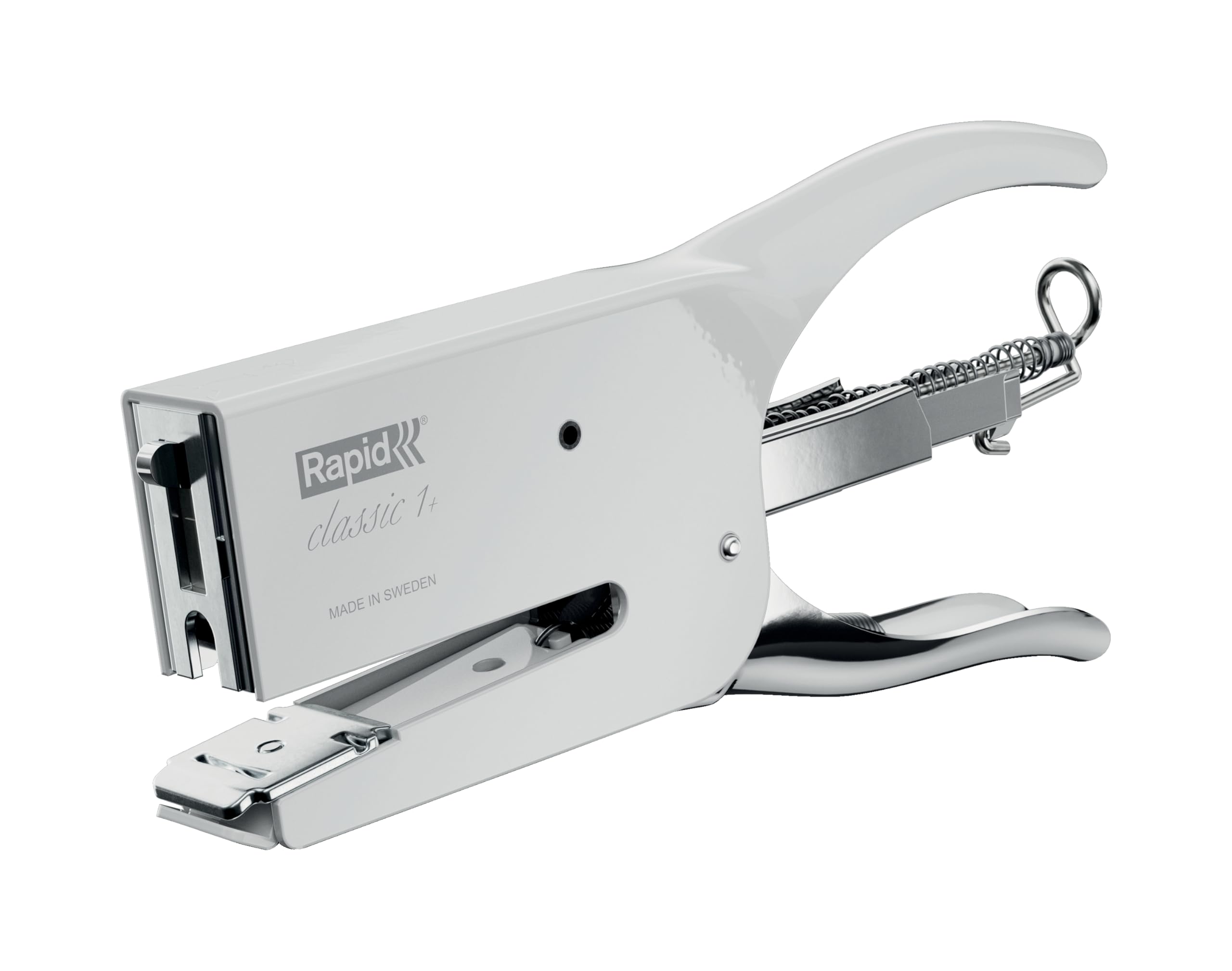 Rapid Classic K1+ Stapling Pliers For No. 24 Staples – Compatible with 24/6 & 24/8+ Staples, Adjustable Anvil & Back-Loading Mechanism, ClimatePartner Certified – Office, Home, DIY, Retail (White)