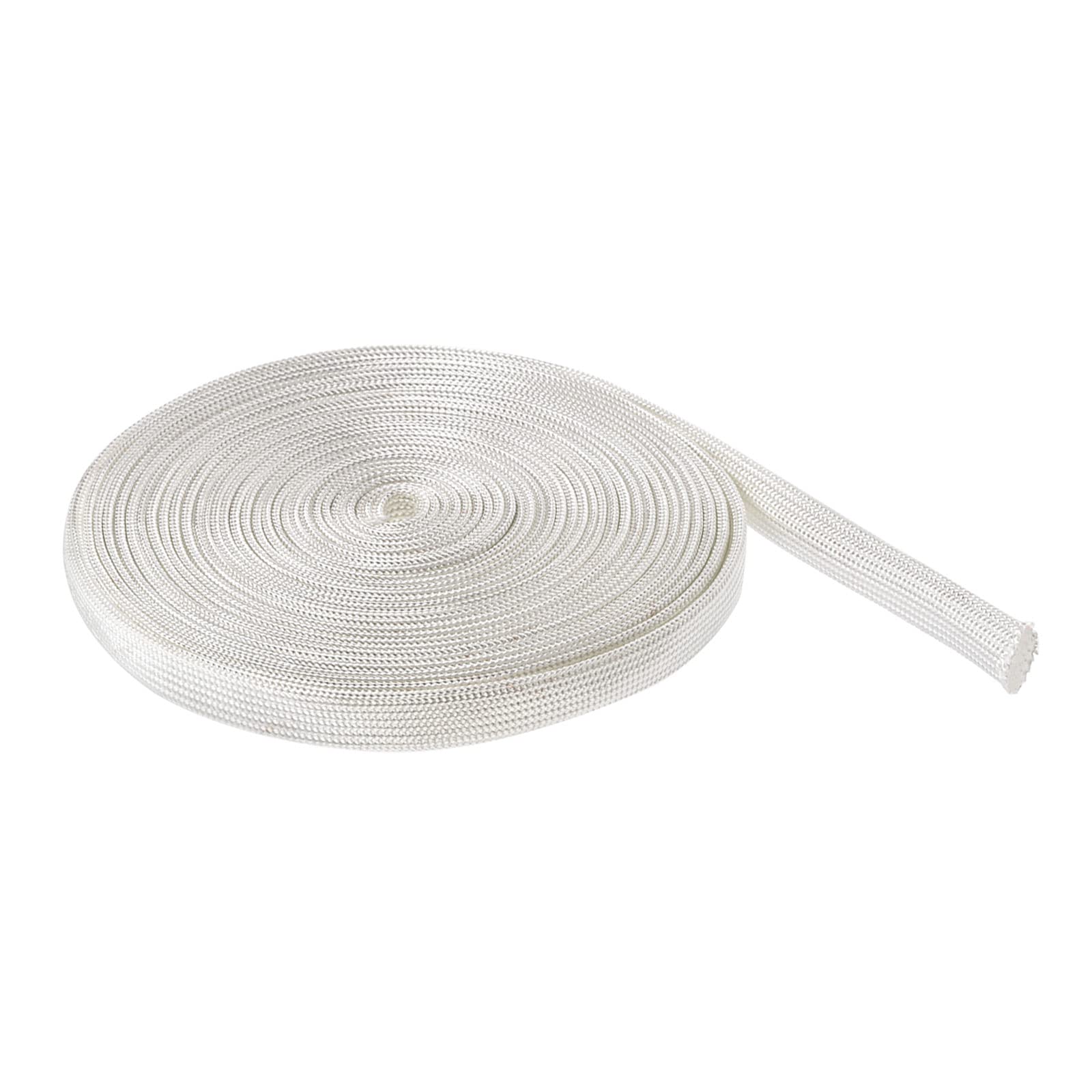 Rebower Fiberglass Sleeve Insulated Cable Protection Tube [for High-Temperature Applications] - 5M-7mm / White