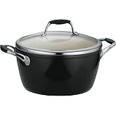 Tramontina Ceramica Deluxe 5-Quart Dutch Oven Pot with Lid | Ceramic Non Stick, Oven-Safe, Metallic Black