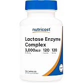 Nutricost Lactase Enzyme Complex 3,000 FCC ALU, 120 Capsules, Gluten-Free | Vegetarian, GMO-Free, 120 Servings