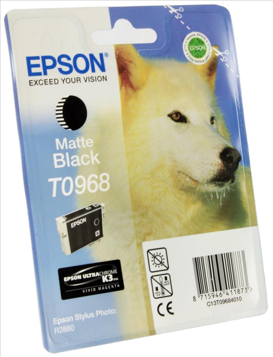 Epson T0968 Ink Cartridge, Matte Black, Genuine