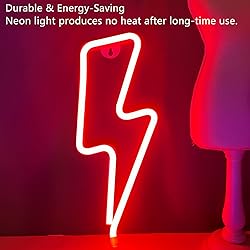 Neon Signs Lightning Bolt Neon Light Sign for Wall