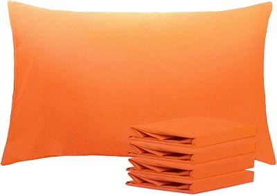 NTBAY 4 Pack 50x75 cm 100% Brushed Microfiber Pillowcases Orange