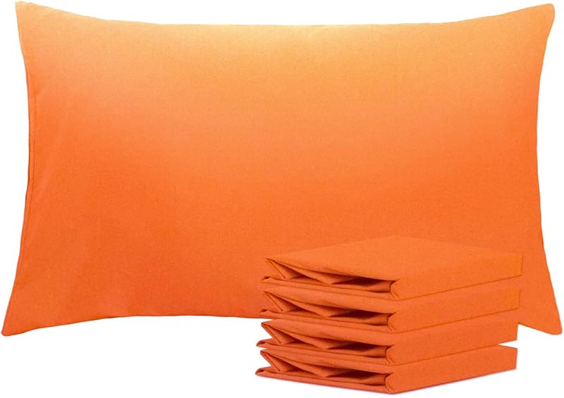 NTBAY 4 Pack 50x75 cm 100% Brushed Microfiber Pillowcases Orange