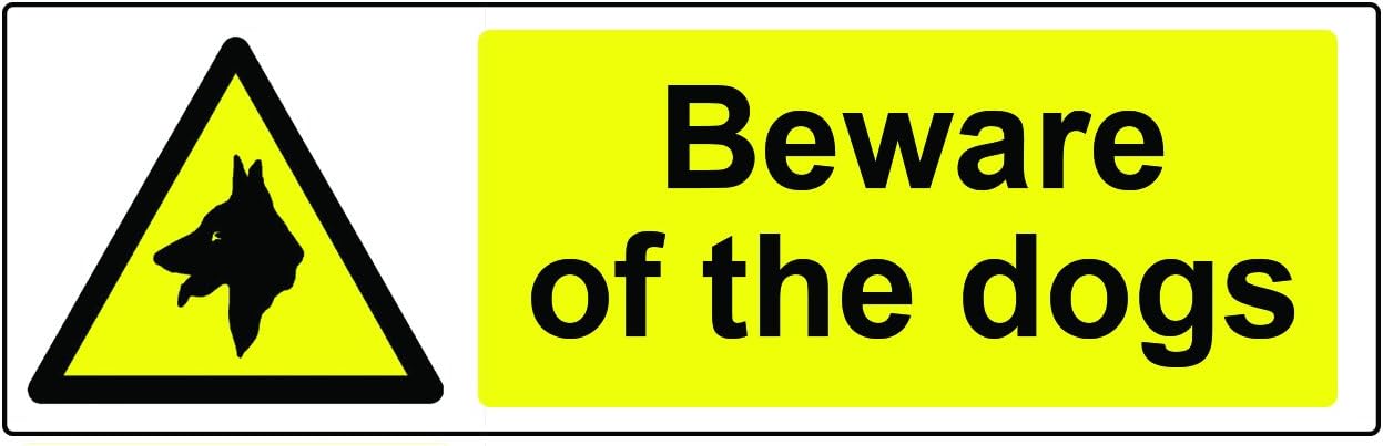 3 Pack Beware of the Dogs Warning Safety Stickers Sign for doors, gates, cars, glass and more