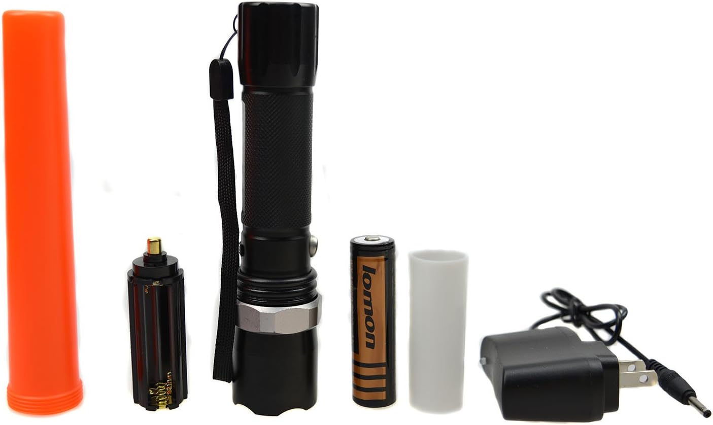 LinRin high Lumen LED waterproof Torch Four modes flashlight Adjustable focus,suitable for Outdoor Camping, Climbing, Cycling, etc (Black)