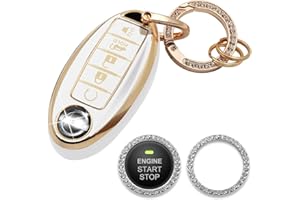 Homaupt for Nissan Key Fob Cover Compatible with Altima Maxima Murano Rogue Armada Pathfinder Infiniti Versa Sentra 5 Buttons