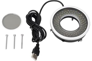 Microscope Polarized Optical System LED Circle Light with 96 Angled Beads and Metal Housing - Polarizer and Rotatable Analyze