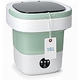 Portable Foldable Washing Machine, 16L Large-Capacity Mini Washer for Baby Clothes, Underwear & Travel Laundry, Lightweight T