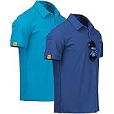 V VALANCH Polo Shirts for Men 2 Pack Tactical Performance Polo Short Sleeve Collared Work Shirt