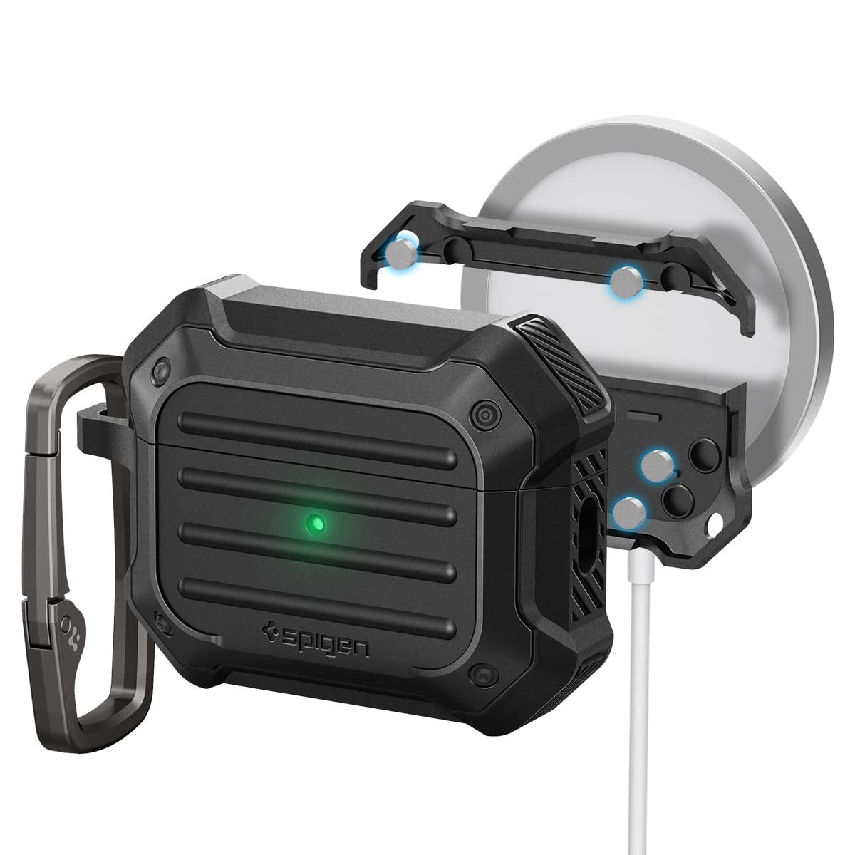 Spigen Tough Armor MagFit Case Compatible with AirPods Pro 2 (2023/2022) - Black