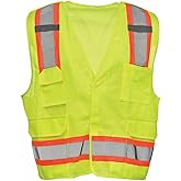 J. J. Keller & Associates, Inc. 5-Point Breakaway Safety Vest, Hook & Loop, Type R Class 2, Lime, SAFEGEAR