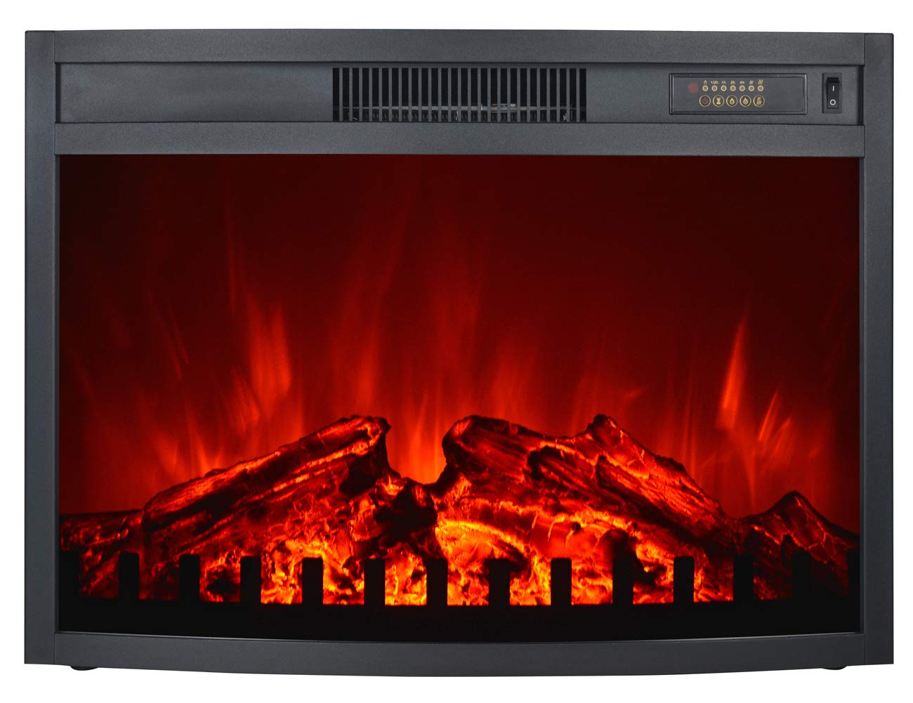 Amazon.com: 3G Plus Electric Fireplace Insert Heater Carbon Log Fuel Effect  Adjustable Flame Brightness w/Remote 26"-Black: Home & Kitchen