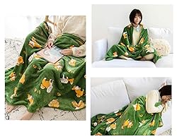FUYU Shiba Inu Throw Blanket Puppy Cartoon Dog Warm