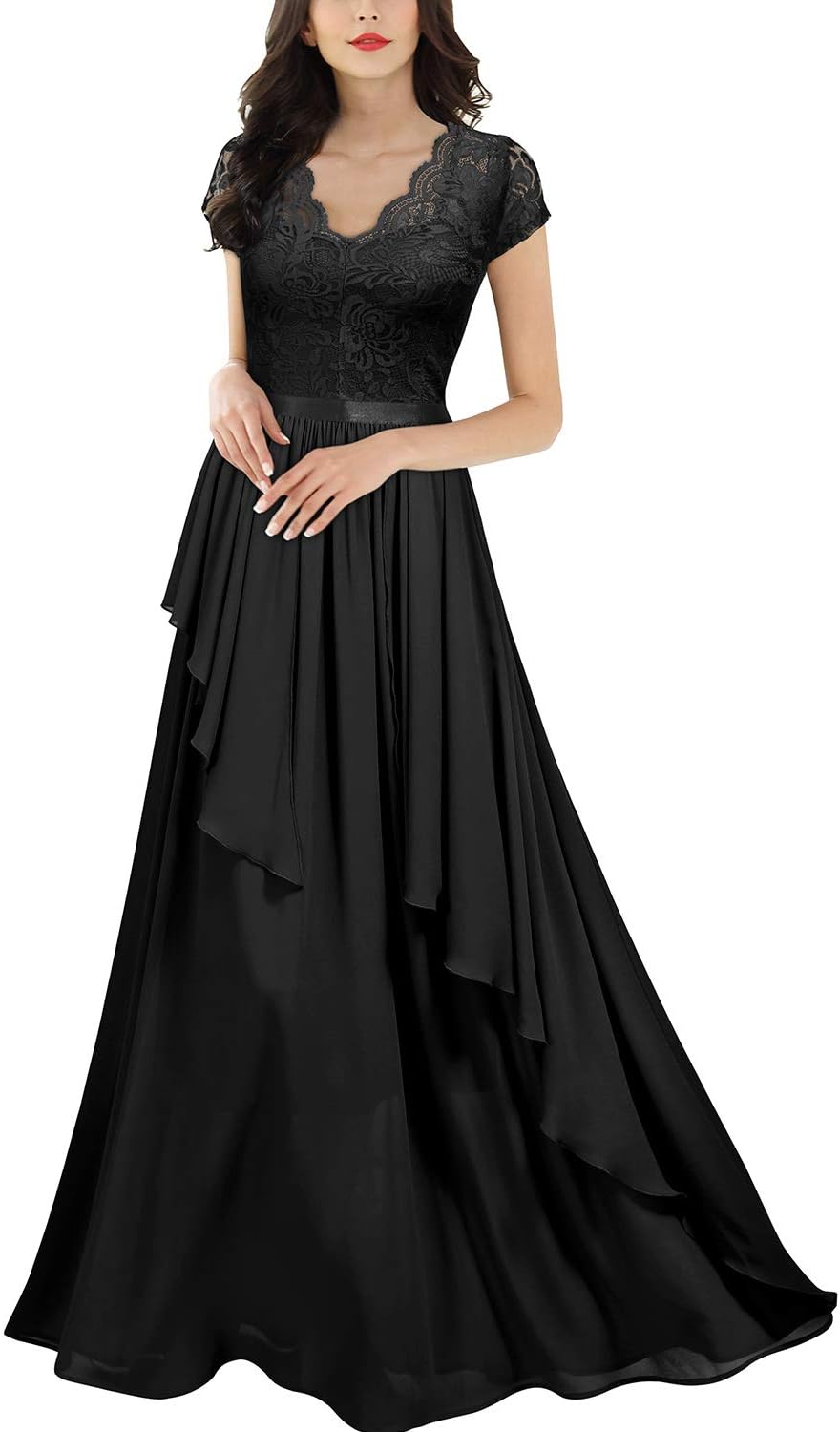 chantilly lace and tulle short bridesmaid dress Big Girls Dusty Pink French T-Length Junior 8-12 8 Color:160 Balsamic new-image length skirt adds a Dusty Rose Bridesmaid Dresses
