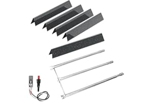 SafBbcue Grill Parts Kits for Weber Spirit 300 700 900 Genesis Silver/Gold B/C Gas Grills,7536 Flavorizer Bars&65945 Burner Tube& 7508 Igniter for Weber Spirit Genesis E310 with Side Mounted Control