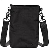 Thread Wallets Small Pocket Sling for Women & Men, Simple Purse and Bag for Concerts & Walking (Black)