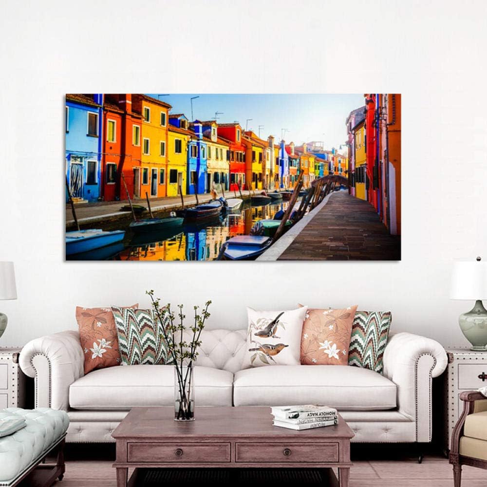 Yfyw Paisaje Urbano Barcos Carteles E Impresiones Arte De La Pared