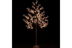TYBEEU 4ft Lighted Baby's Breath Tree with 64 Warm White LED Lights for Holiday Decor - Dimmable, UL Certified, Waterproof - Ideal for Indoor and Outdoor Decoration