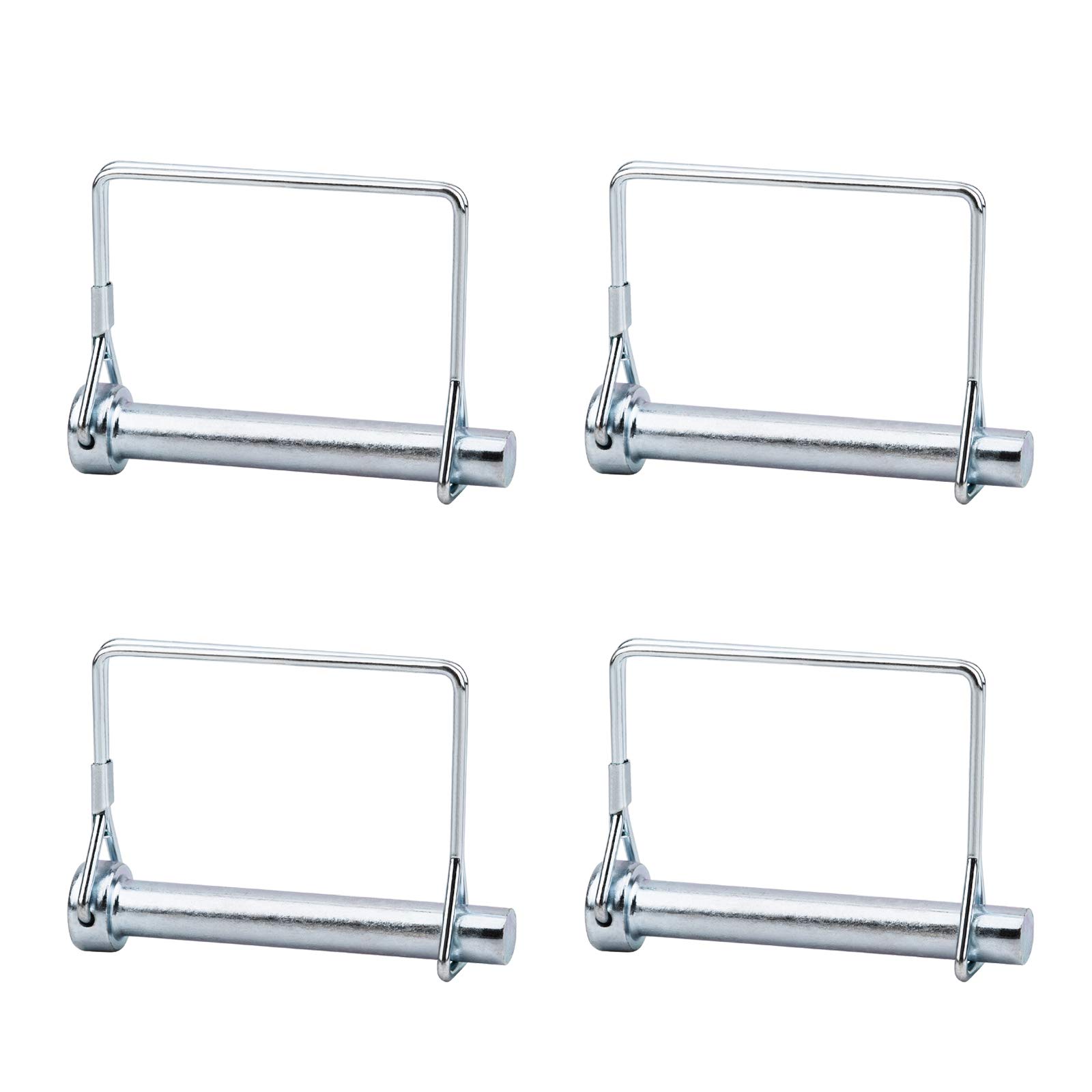 INCREWAY 4pcs Shaft Locking Pin, 10mm Galvanized Square Loop Wire Lock Pin for Farm Trailers Lawn Garden