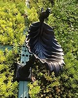 Jashem Cast Iron Bird Feeder Rustproof Maple Leaf Shape Bird Bath