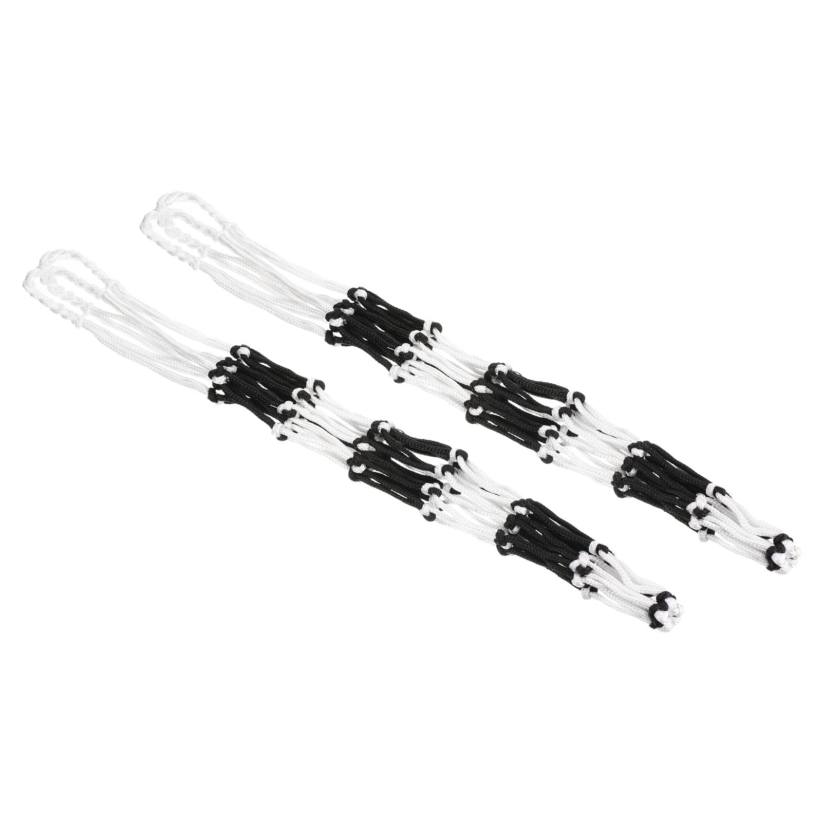 PATIKIL Basketball Net Bag, 2 Pack Mesh Storage Sports Carry Bag Durable PP Single Ball Carrier Sturdy Thickened for Volleyball Soccer Football, White Black