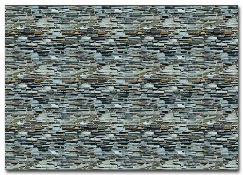 Busch 7421 Wall Card Layered Stone Ho Scenery Scale Model Scenery