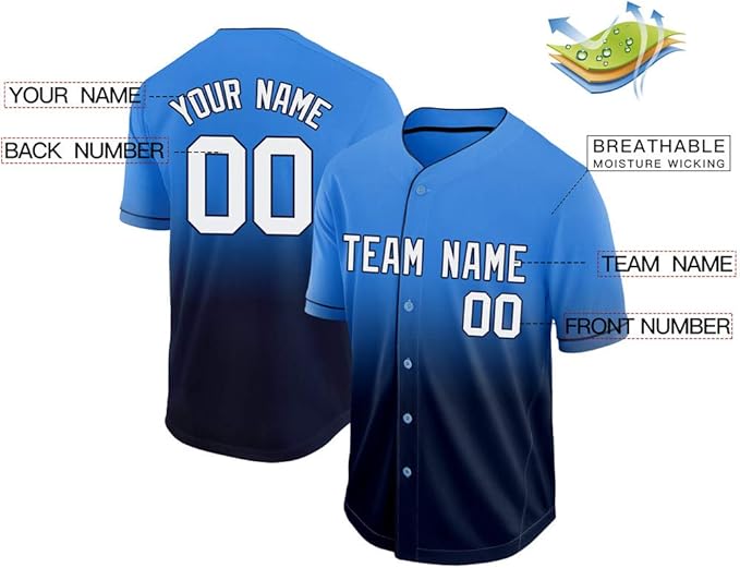 blue and yellow baseball jersey