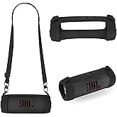 DGSYMLXGS Silicone Protective case, Suitable for JBL FLIP 7 Speakers, is a Portable and Multi-Functional Hand-held Protective case Essential for Outdoor Travel and Work (Black)