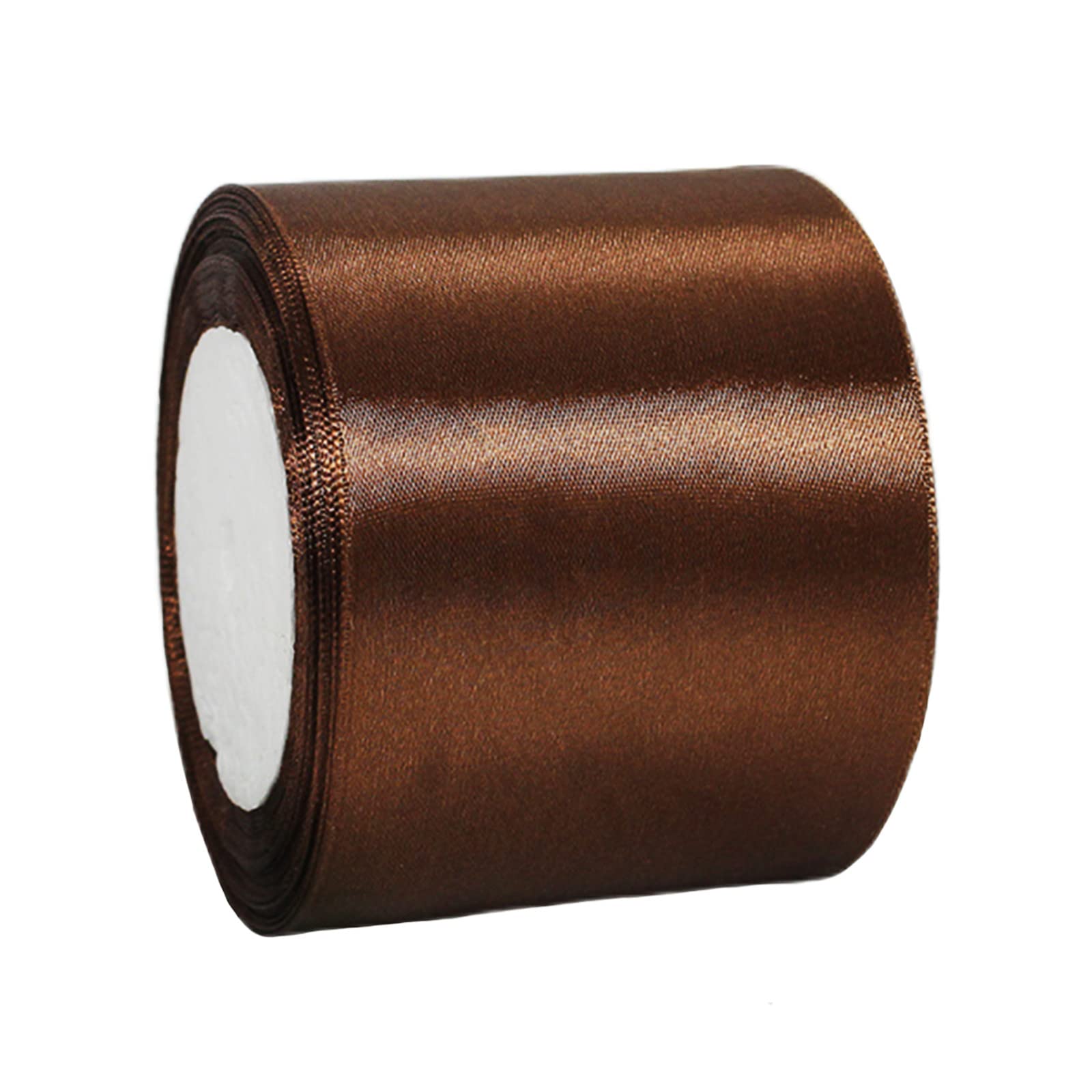 75mm Wide Thick Coffee Ribbon for Gift Wrapping,22m 3Inch Large Fabric Satin Ribbon Brown Bow for Gift Wrapping,Ribbons for Crafting,Hair,Bouquets,Wedding Car,Presents,Cake,Christmas Decorations