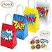 Superhero Party Supplies Favors, 24PC Superhero Party Bags For Superhero Theme Birthday Party Decorations with 24 Superhero Stickers