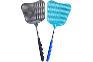 2Pcs Fly Swatter, Heavy Duty, Telescopic Stainless Steel Extendable Handles, Home, Classroom and Office