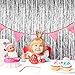 Zealor Foil Fringe Curtains, 4 Pack Metallic Fringe Curtains Shimmer Curtain Backdrop for Parties Birthday Wedding Decorations 3.28ft* 8.2ft (Silver)