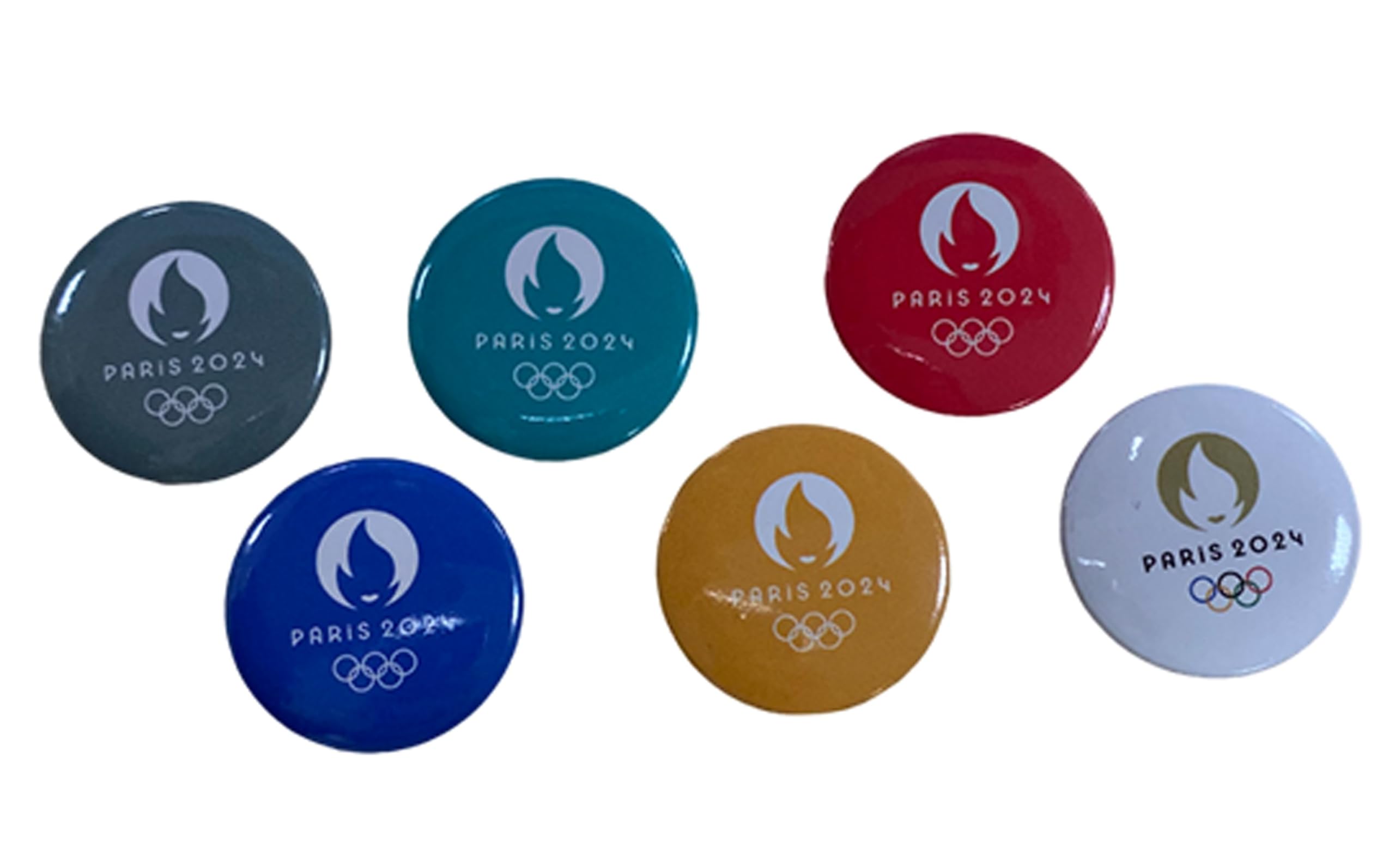 PARIS 2024 6 x Official Collection Olympic and Paralympic Games Magnets, Multicolored, One size