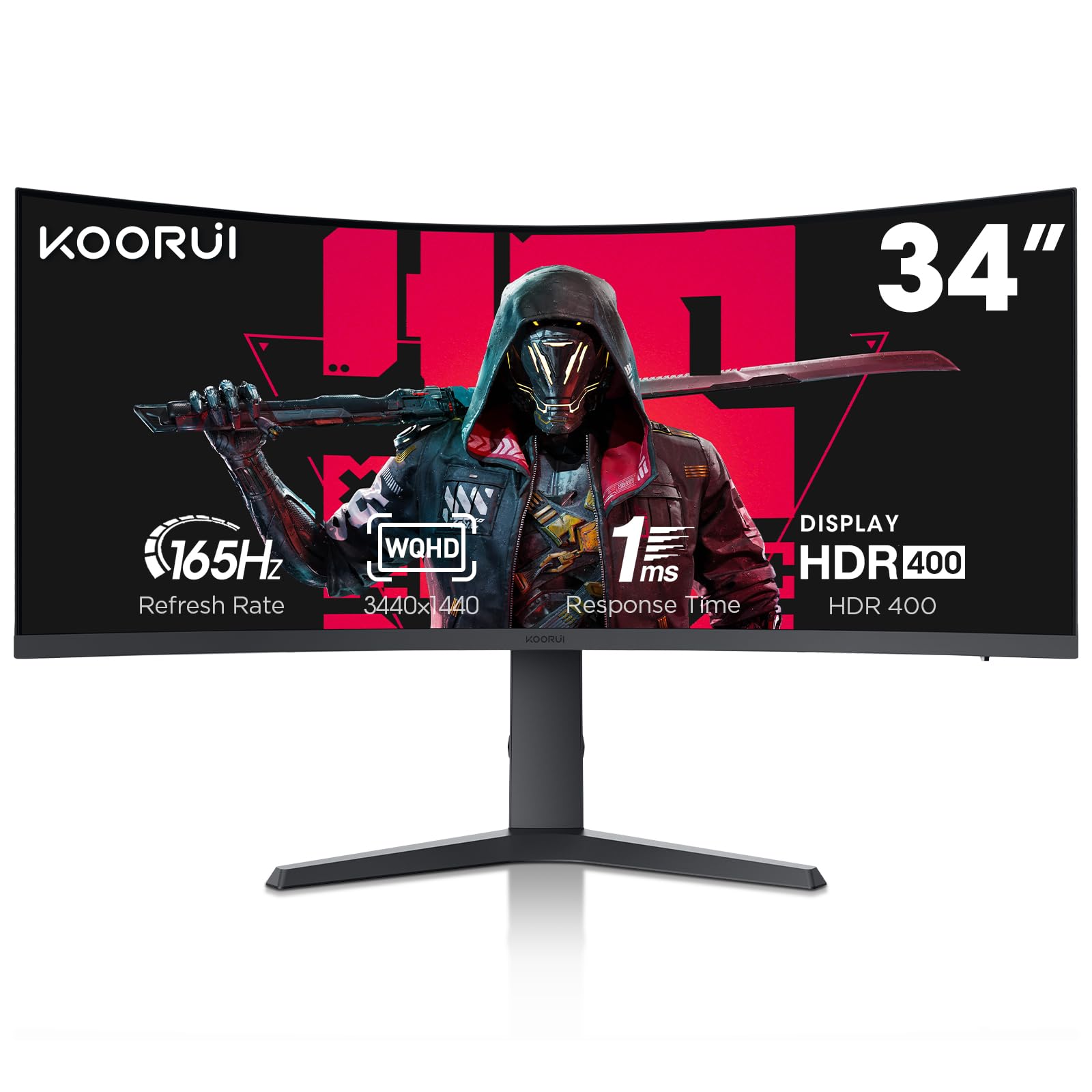 KOORUI 34-inch Ultrawide Curved WQHD 3440×1440