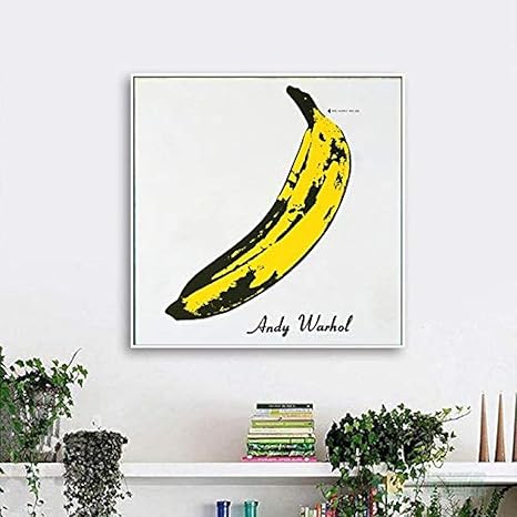 Amazon Co Jp Mkan ポスターおよび版画 アンディウォーホルバナナの絵画の壁の写真 リビングルームの装飾用50x50cm ホーム キッチン