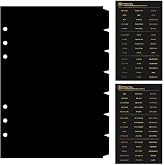 DY.2ten Black Dividers for 6 Ring Binder, 7-Tab Sturdy Plastic Dividers, A5 Index Divider, 6 Hole Binder Dividers, Insertable Notebook Planner Tab Dividers for Binders