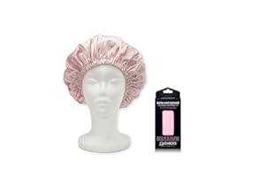 GIOVANNI Elegant Blush Satin Hair Bonnet - Satin Hair Bonnet for Sleeping, Silk Hair Bonnet, Adjustable for a Perfect Fit, Si