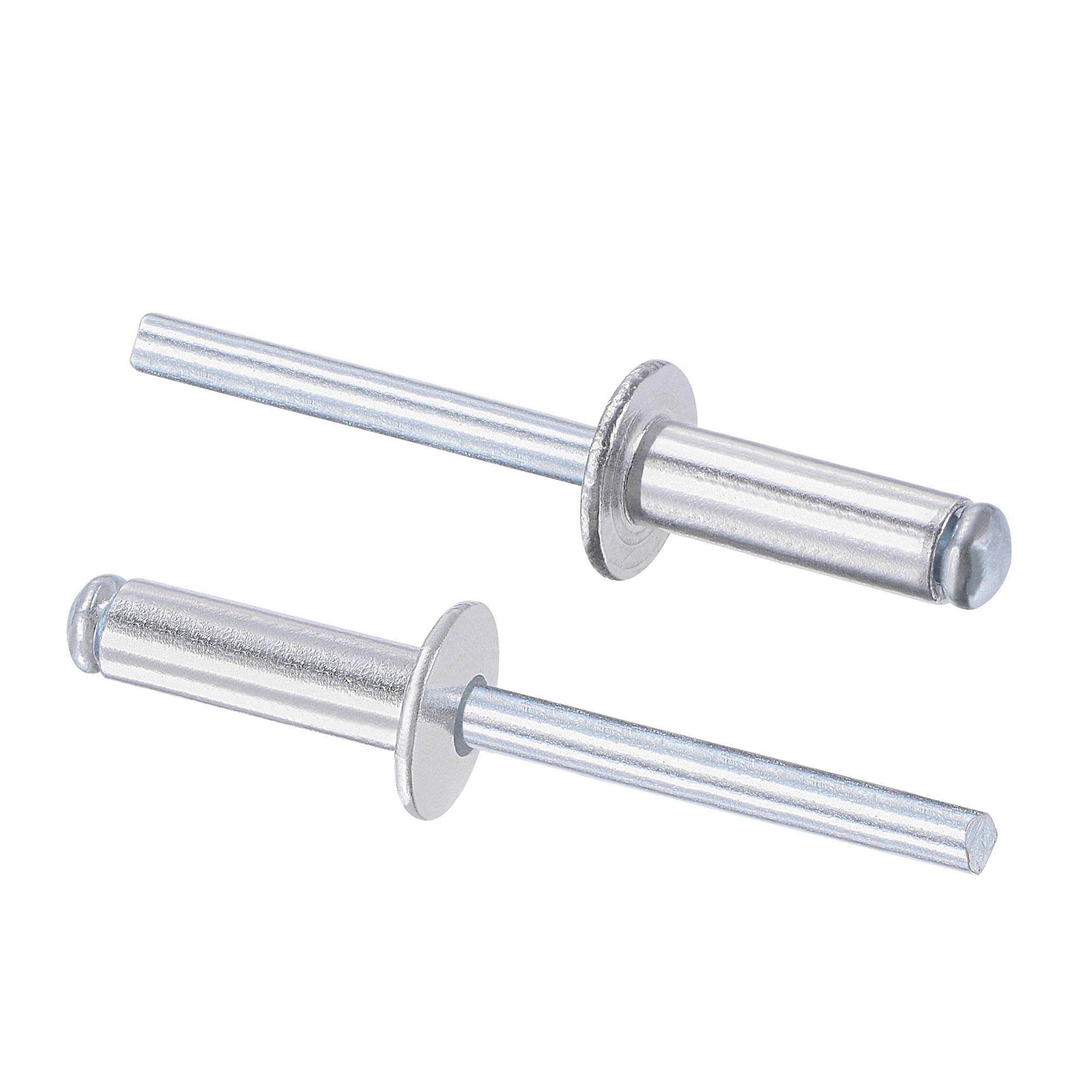 sourcing map Blind Rivets, Aluminum Pull Rivets Core Decoration Rivets 6mm Diameter 20mm Grip Length Silver Tone, 25pcs